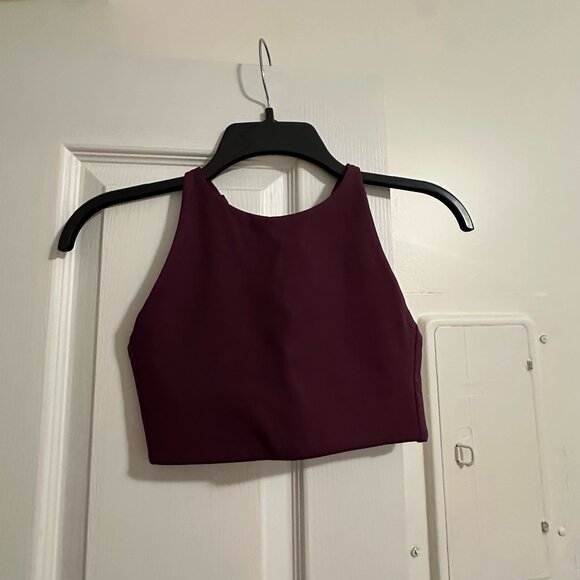 Girlfriend Collective Maroon Crop Top - Picture 1 of 3